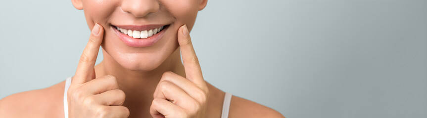 a beautiful smile as a background for the text.